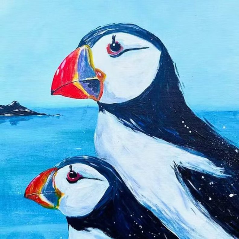 The Paint Club: Puffins